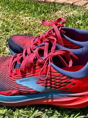 Brooks Women's Athletic Running Shoes - Red and Blue